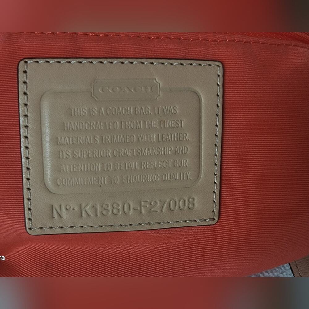 Coach Brown and Orange Signature Tote Bag - Picture 5 of 11